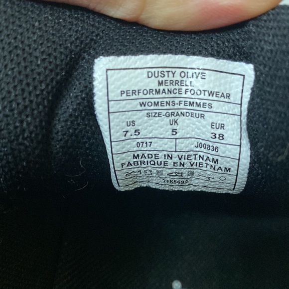 Merrell performance footwear shoes sneakers suede olive (US) 7.5 38 (euro) - Picture 5 of 5